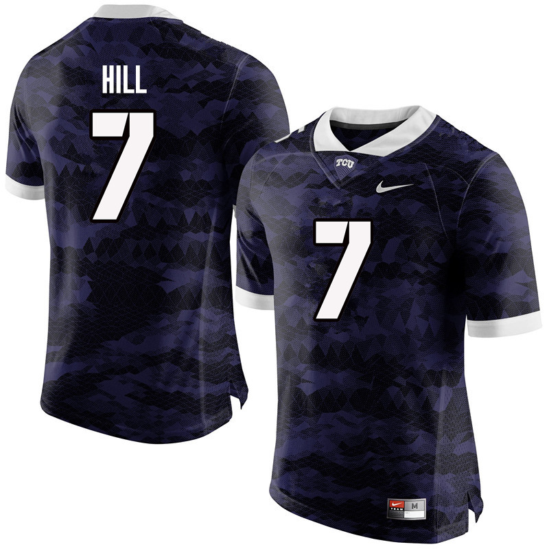 Men #7 Kenny Hill TCU Horned Frogs College Football Jerseys-Purple - Click Image to Close